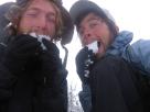 Kyle Pickering and Bobby McDowell walking across Canada